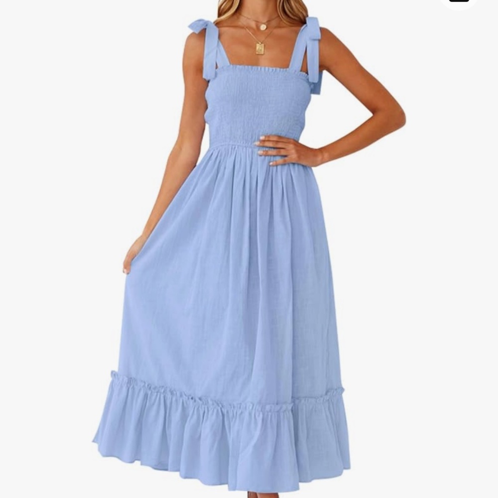Blue summer maxi dress